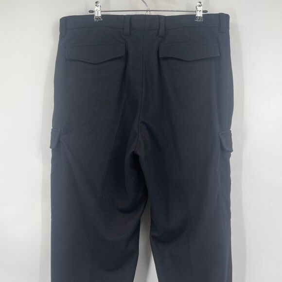 Banana Republic 38x32 Heavy Black Wool Blend Baggy Mens Cargo Pants - Picture 4 of 9